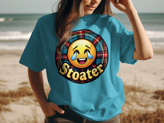 Physical Item Tropical Blue / S Stoater Emoji Tartan Funny Scottish Saying T-Shirts