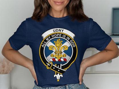 Physical Item Udny All My Hope Is In God Scottish Clan Crest T-Shirt