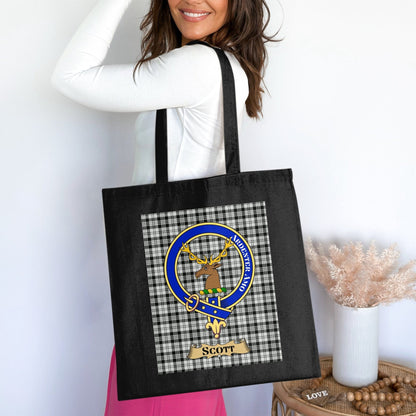 Physical Item Unique Scottish Clan Crest Tartan Background Tote Bag