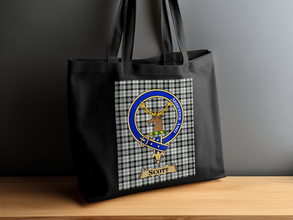 Physical Item Unique Scottish Clan Crest Tartan Background Tote Bag