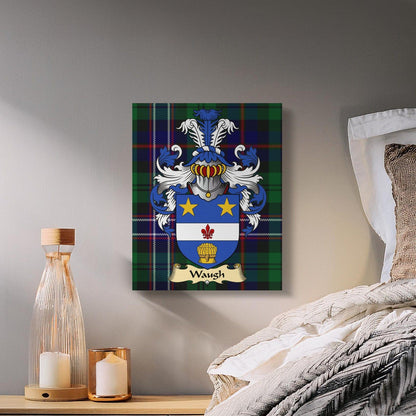 Physical Item Waugh Clan Coat of Arms Tartan Canvas Wrap