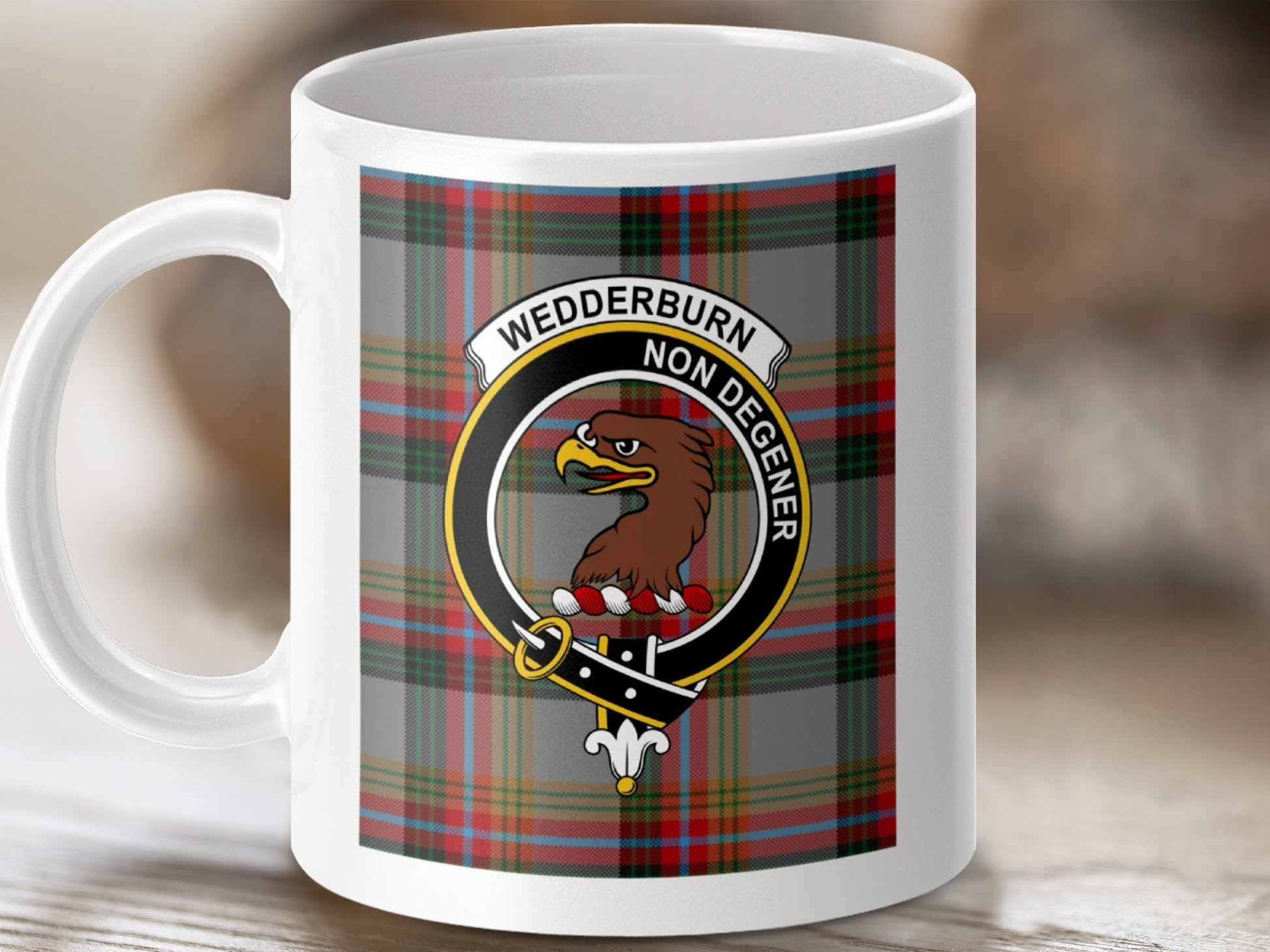 Physical Item Wedderburn Clan Scottish Tartan Crest Mug