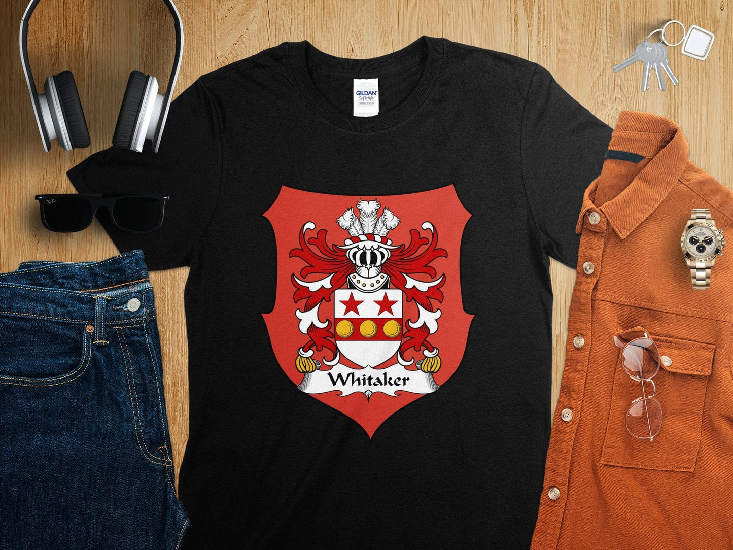 Physical Item Whitaker Coat of Arms Family Crest T-Shirt