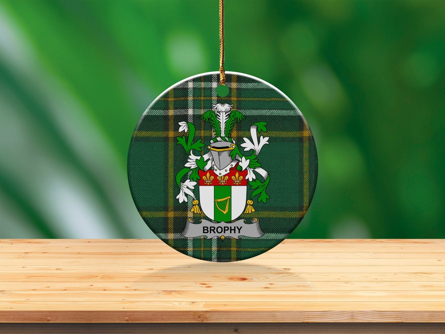 Physical Item White / 3" Brophy Christmas Irish Surname One Sided Print Ornaments