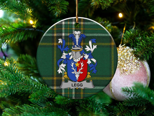 Physical Item White / 3" Legg Coat of Arms Christmas Ornaments One Sided Print