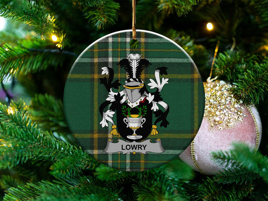 Physical Item White / 3" Lowry Irish Christmas Coat of Arms Ornaments