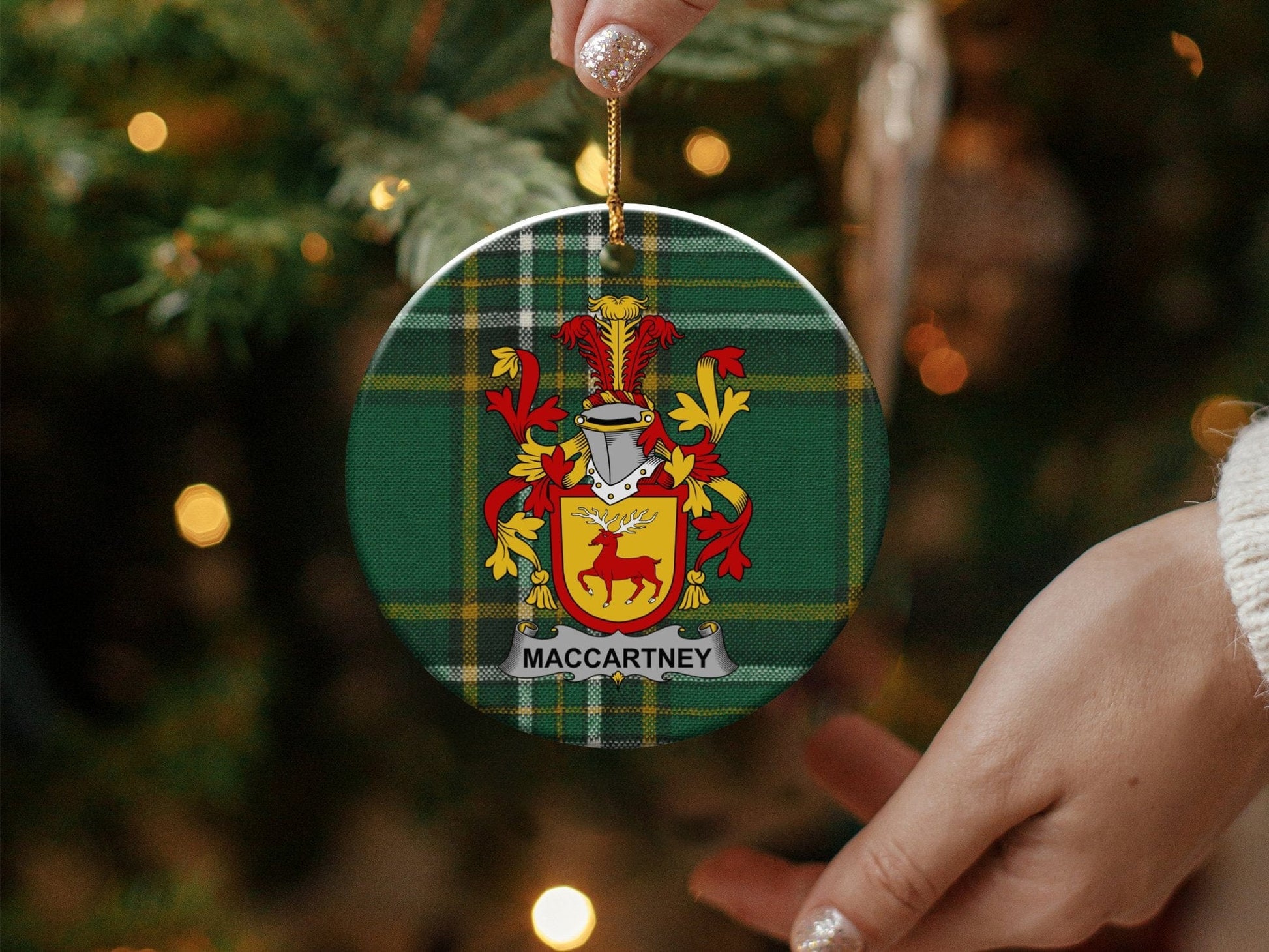 Physical Item White / 3" Maccartney Christmas Coat of Arms Ornaments