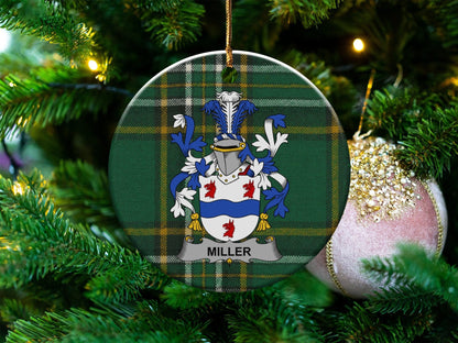 Physical Item White / 3" Miller Christmas One Sided Print Coat of Arms Ornaments