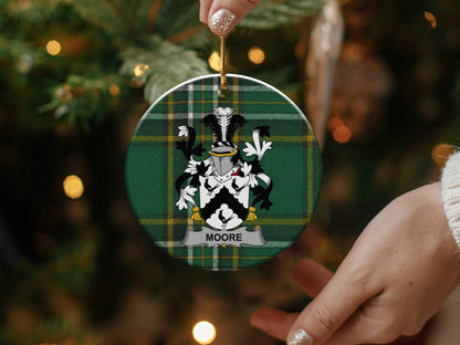 Physical Item White / 3" Moore Family Coat of Arms Christmas Ornaments