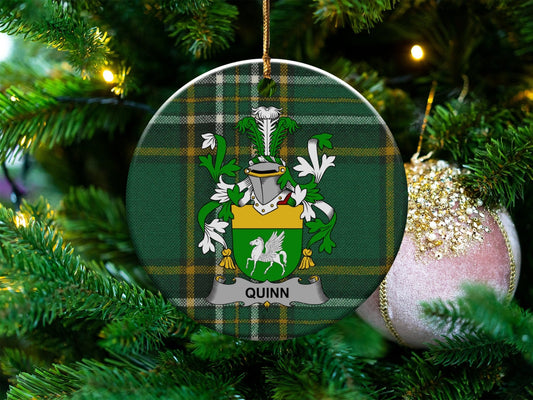 Physical Item White / 3" Quinn Irish Christmas Ornaments With One Sided Print