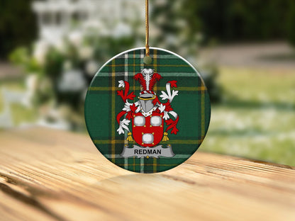 Physical Item White / 3" Redman Irish Coat of Arms Christmas Ornaments