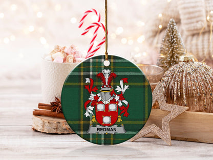 Physical Item White / 3" Redman Irish Coat of Arms Christmas Ornaments