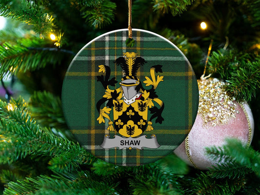 Physical Item White / 3" Shaw Christmas One Sided Print Coat of Arms Ornaments