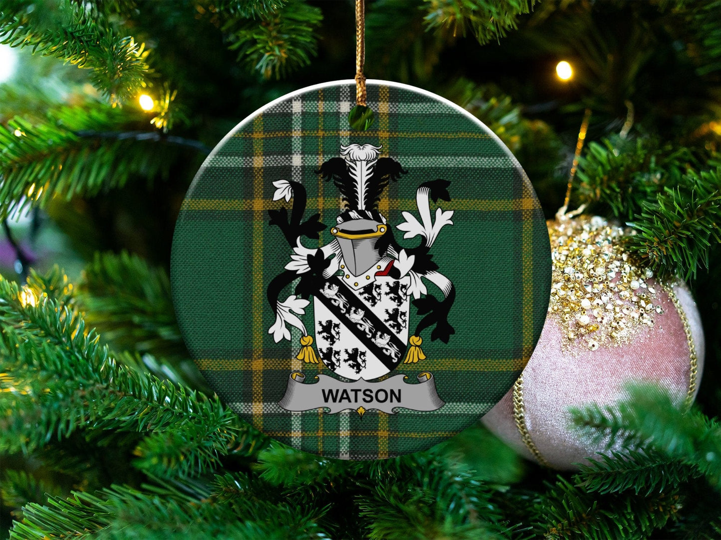 Physical Item White / 3" Watson Irish Christmas One Sided Print Ornaments