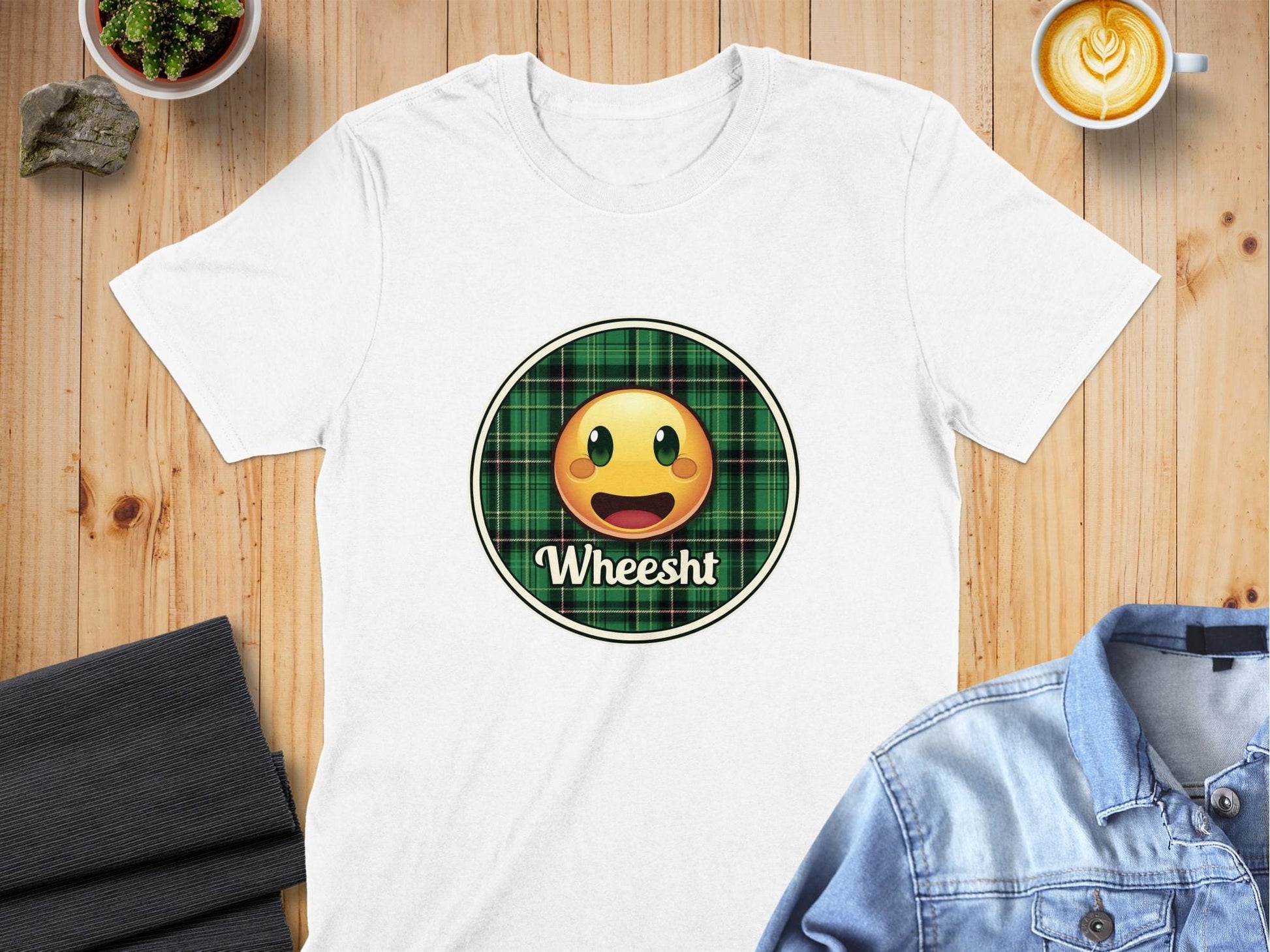 Physical Item White / S Funny Scottish Wheesht Emoji T-Shirts