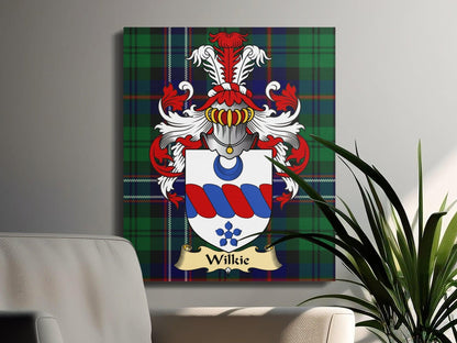 Physical Item Wilkie Clan Coat of Arms Tartan Canvas Wrap