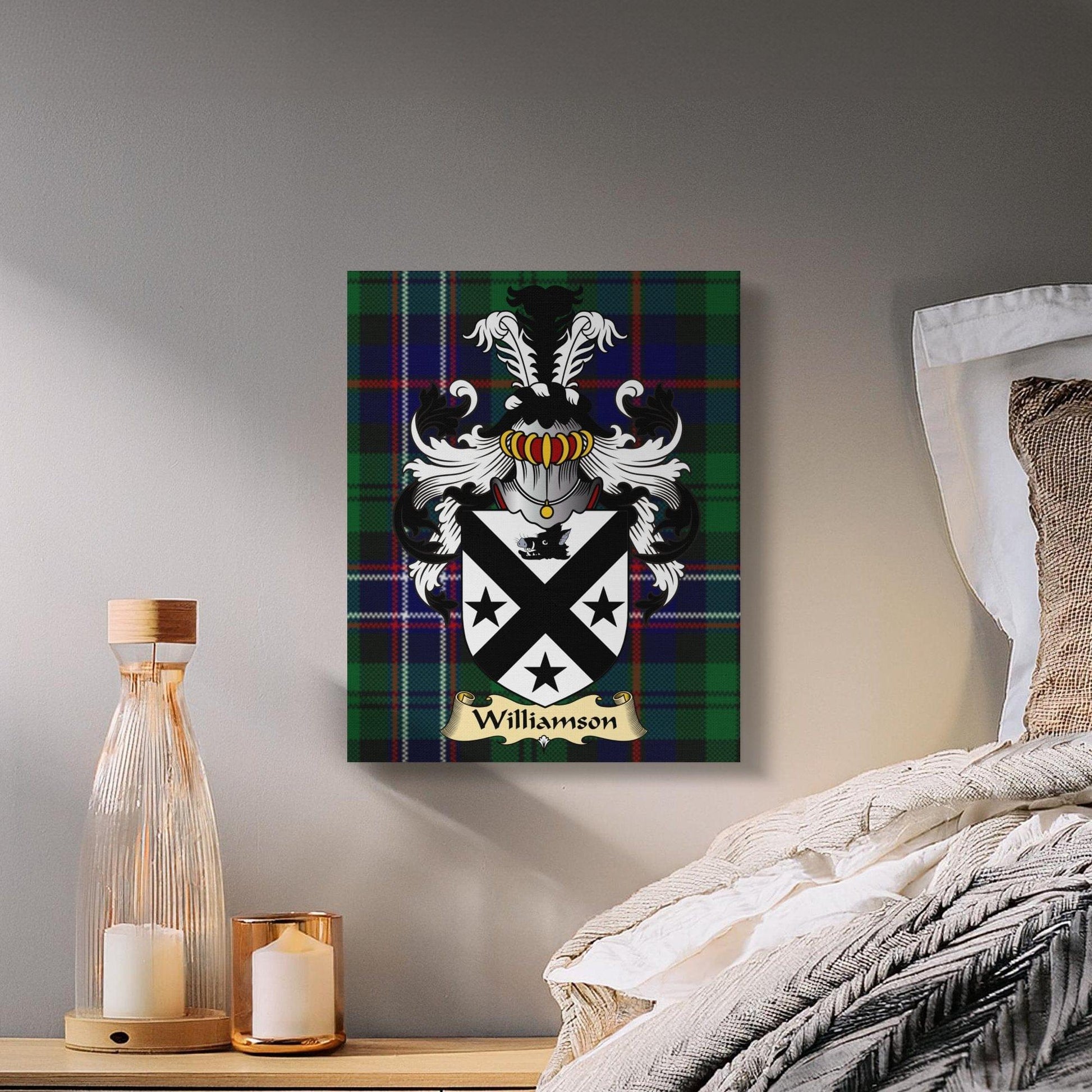 Physical Item Williamson Clan Coat of Arms Tartan Canvas Wrap