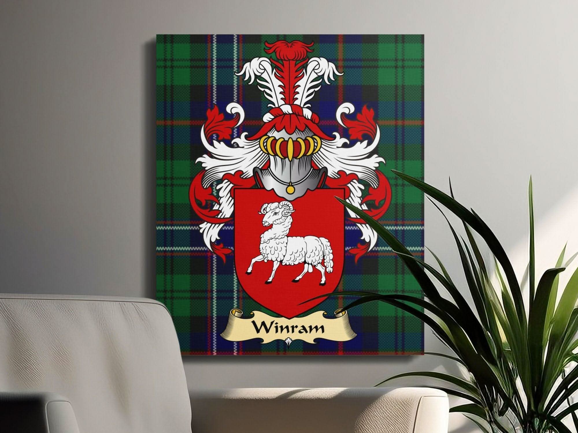 Winram Clan Coat of Arms Tartan Canvas Wrap - Celtic Ancestry Gifts