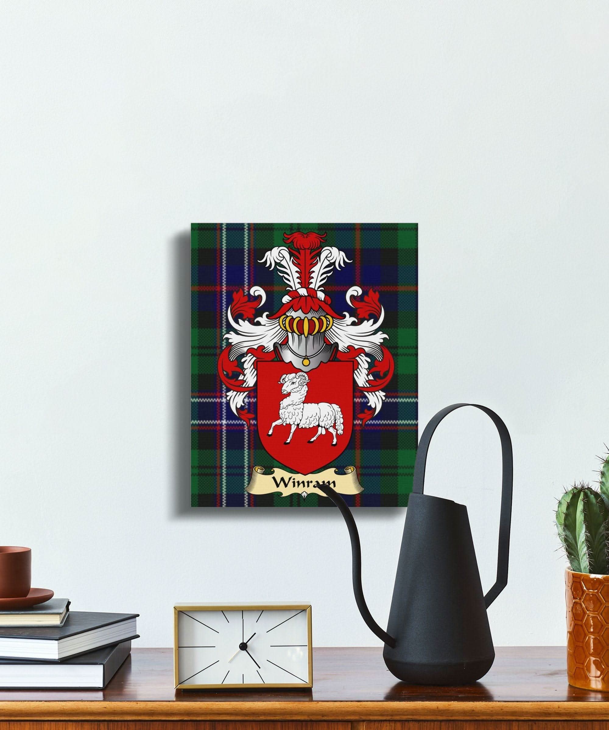 Winram Clan Coat of Arms Tartan Canvas Wrap - Celtic Ancestry Gifts