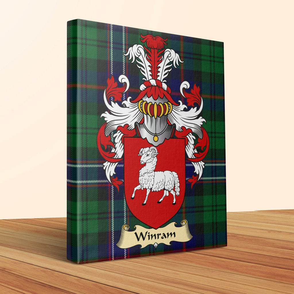 Winram Clan Coat of Arms Tartan Canvas Wrap - Celtic Ancestry Gifts