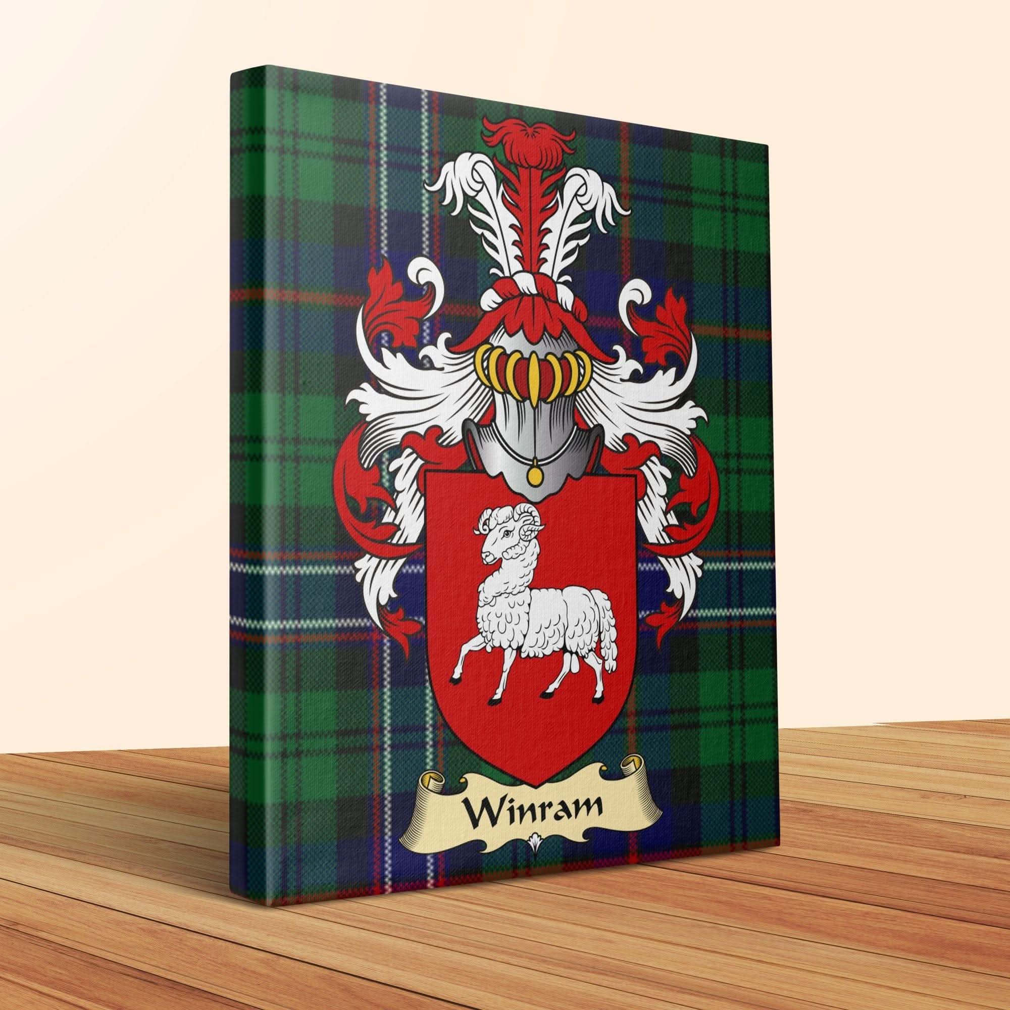 Winram Clan Coat of Arms Tartan Canvas Wrap - Celtic Ancestry Gifts
