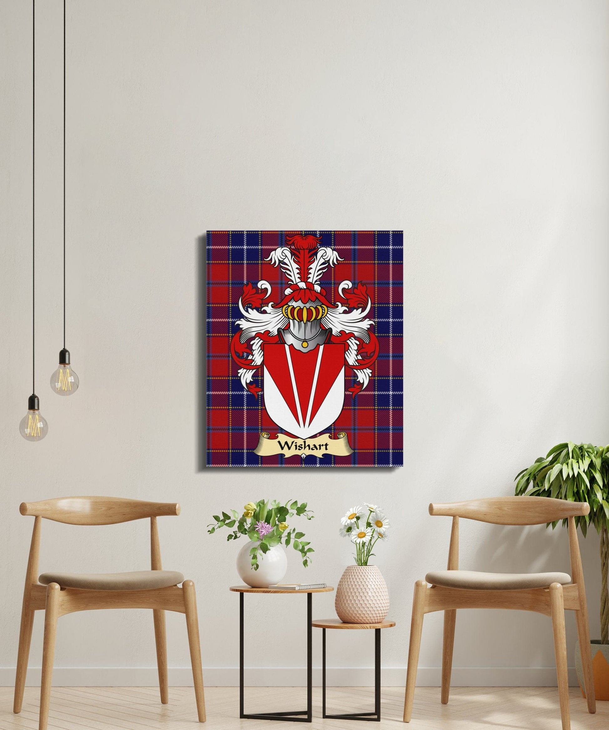 Physical Item Wishart Clan Coat of Arms Tartan Canvas Wrap