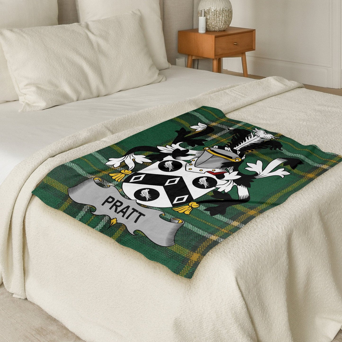 Pratt Surname Irish Tartan Throw Blanket