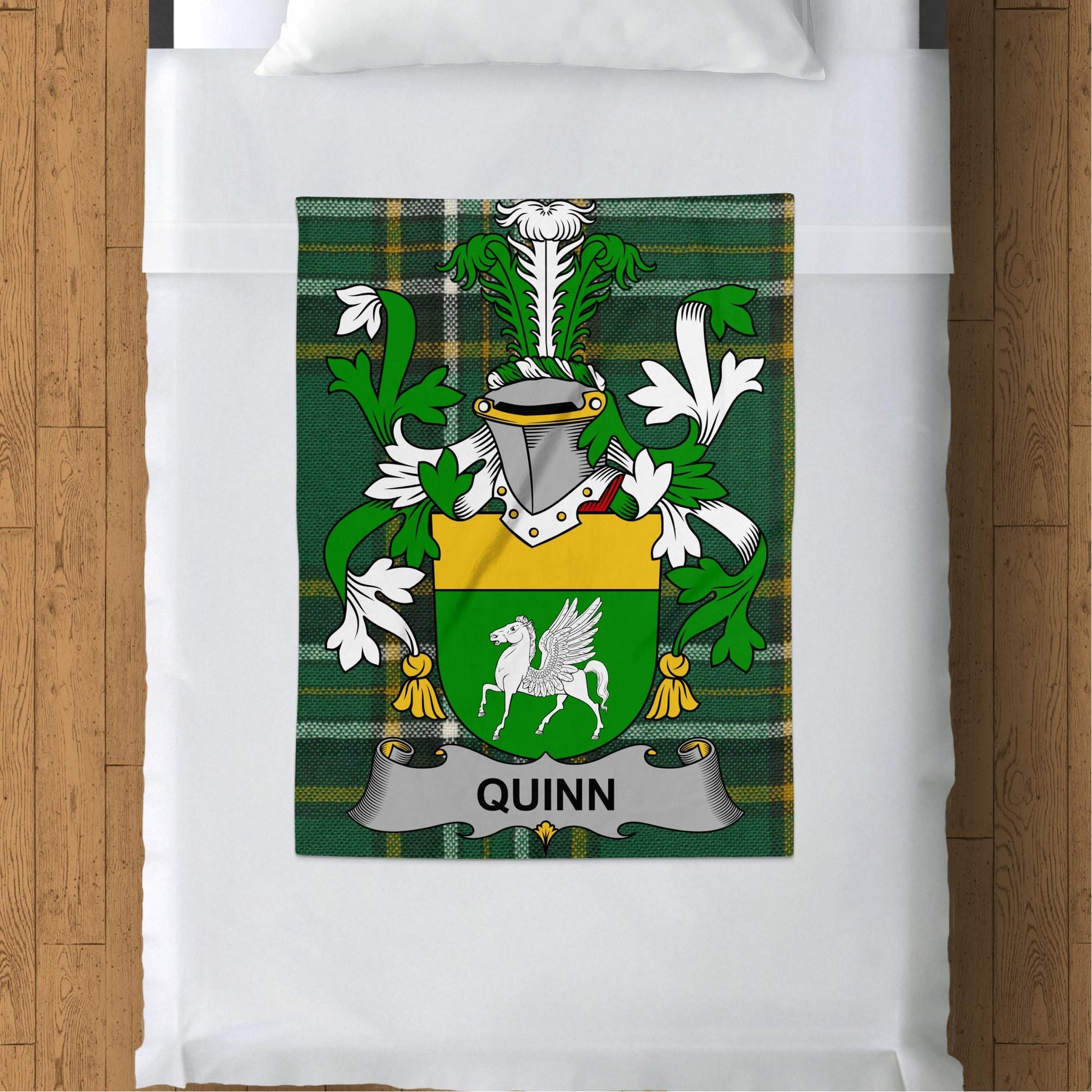 Quinn Surname Irish Tartan Throw Blanket