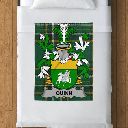 Quinn Surname Irish Tartan Throw Blanket