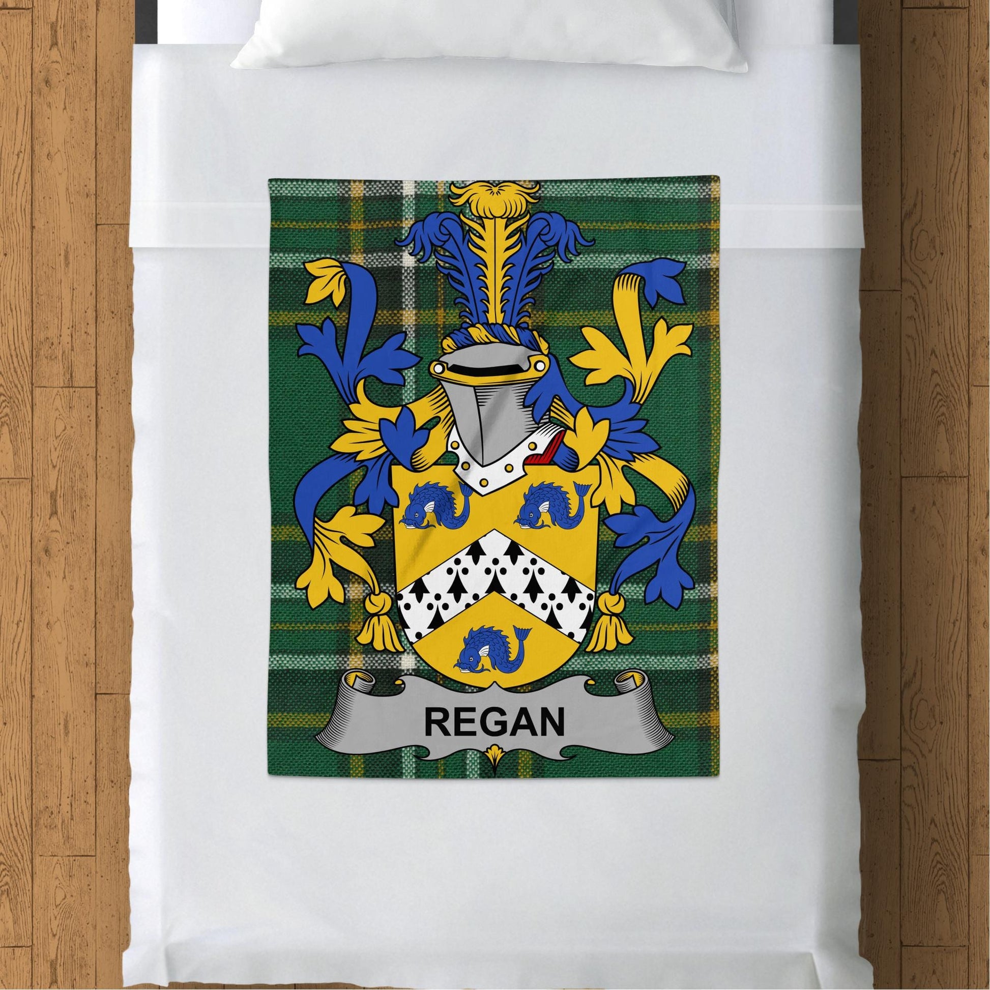 Regan Surname Irish Tartan Throw Blanket