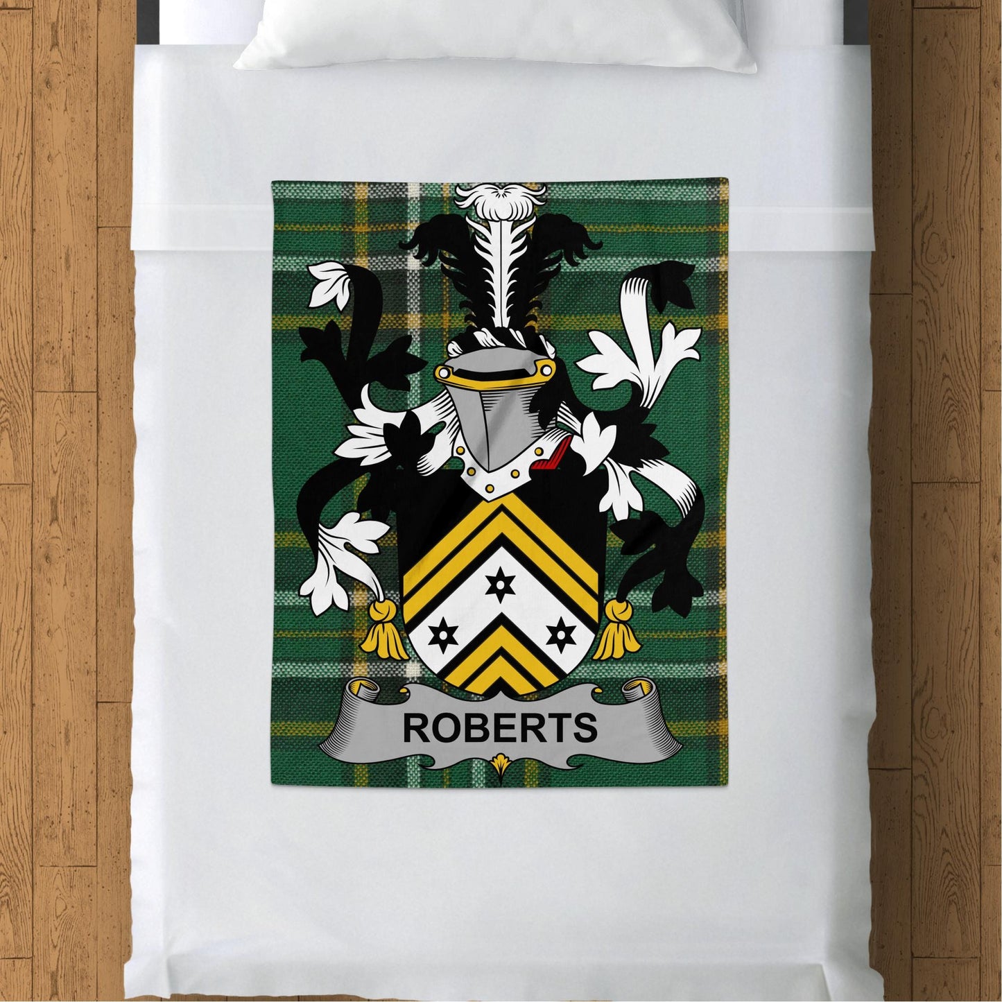 Roberts Surname Irish Tartan Throw Blanket