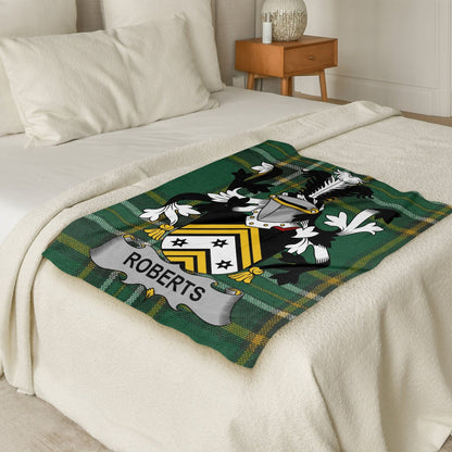 Roberts Surname Irish Tartan Throw Blanket