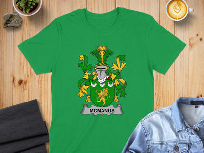 S / Irish Green McManus Family Irish Heritage Design T-Shirt