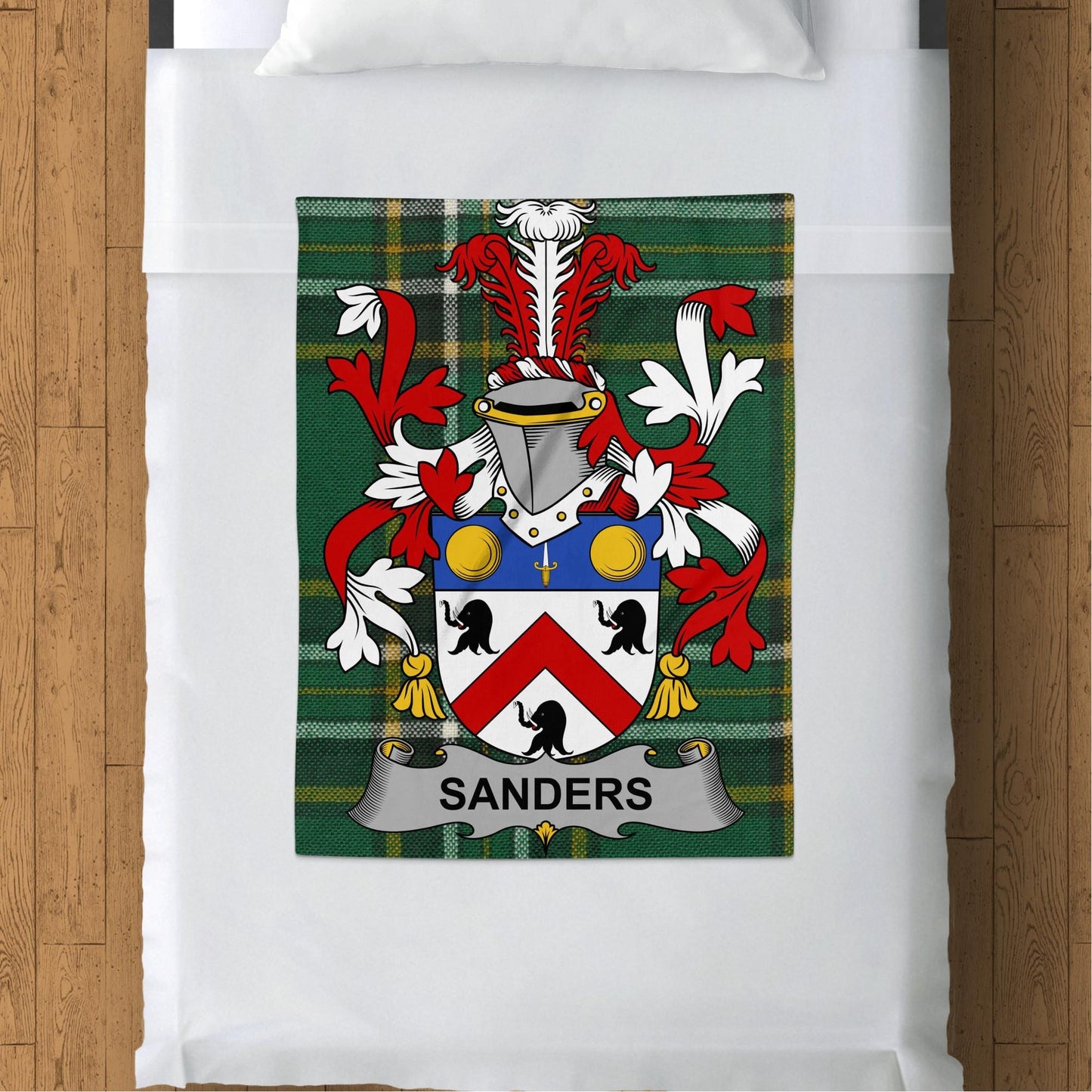 Sanders Surname Irish Tartan Throw Blanket