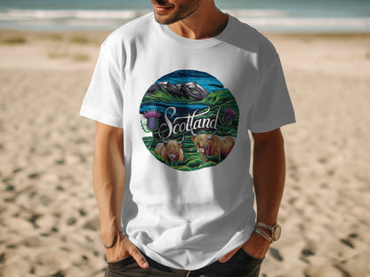 Scenic Scottish Highlands Design T-Shirt