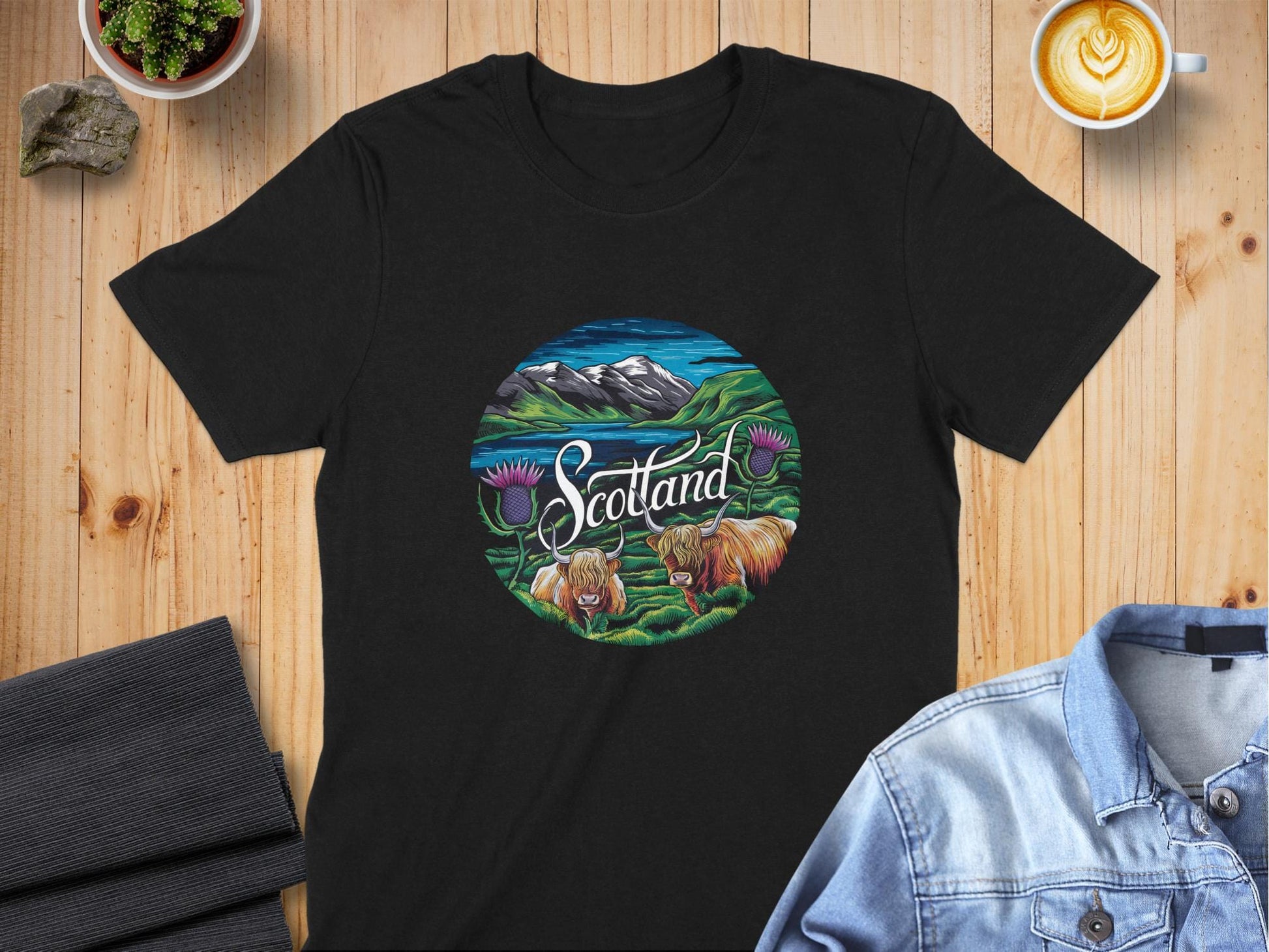 Scenic Scottish Highlands Design T-Shirt