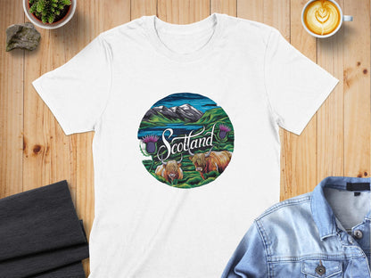 Scenic Scottish Highlands Design T-Shirt