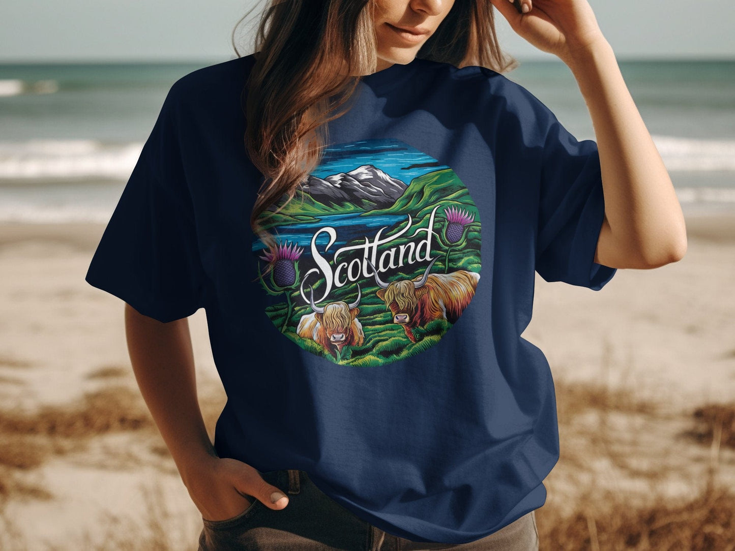 Scenic Scottish Highlands Design T-Shirt