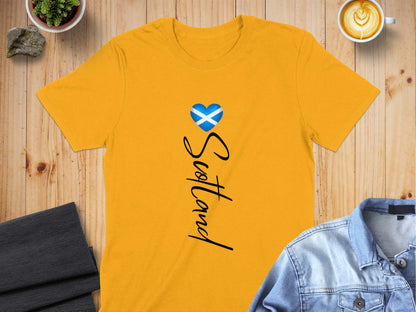 Scotland Heart with Text Vertical Design T-Shirt