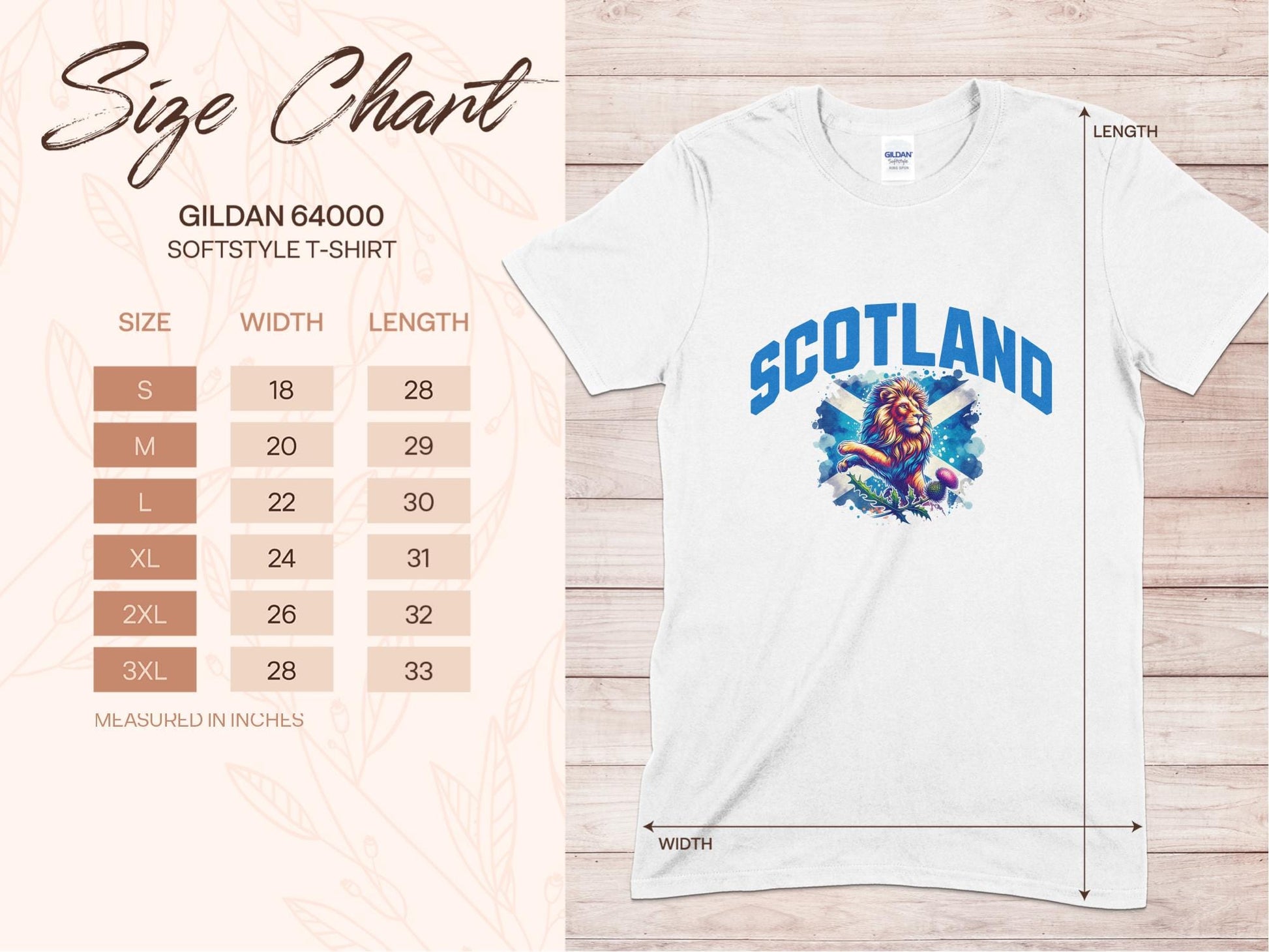 Scotland Lion Graphic with Thistle Design T-Shirt