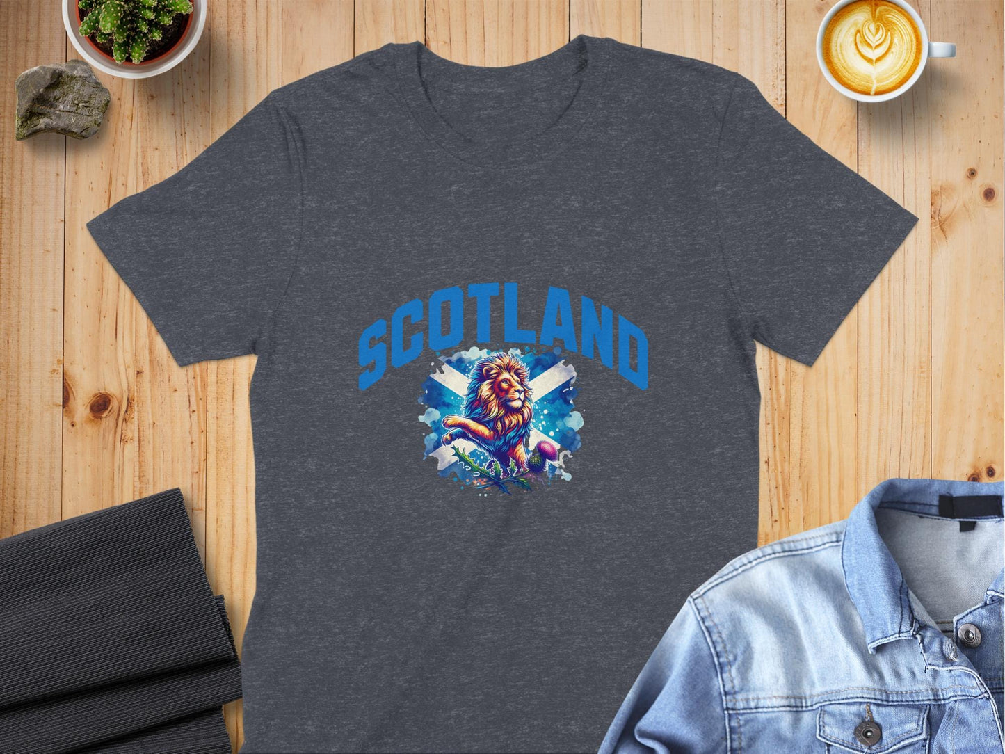 Scotland Lion Graphic with Thistle Design T-Shirt