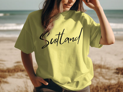 Scotland Script Stylish Typography Printed T-Shirt