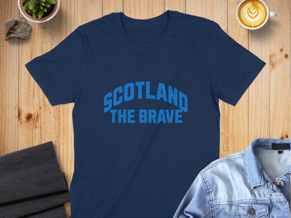 Scotland The Brave Bold Blue Graphic T-Shirt