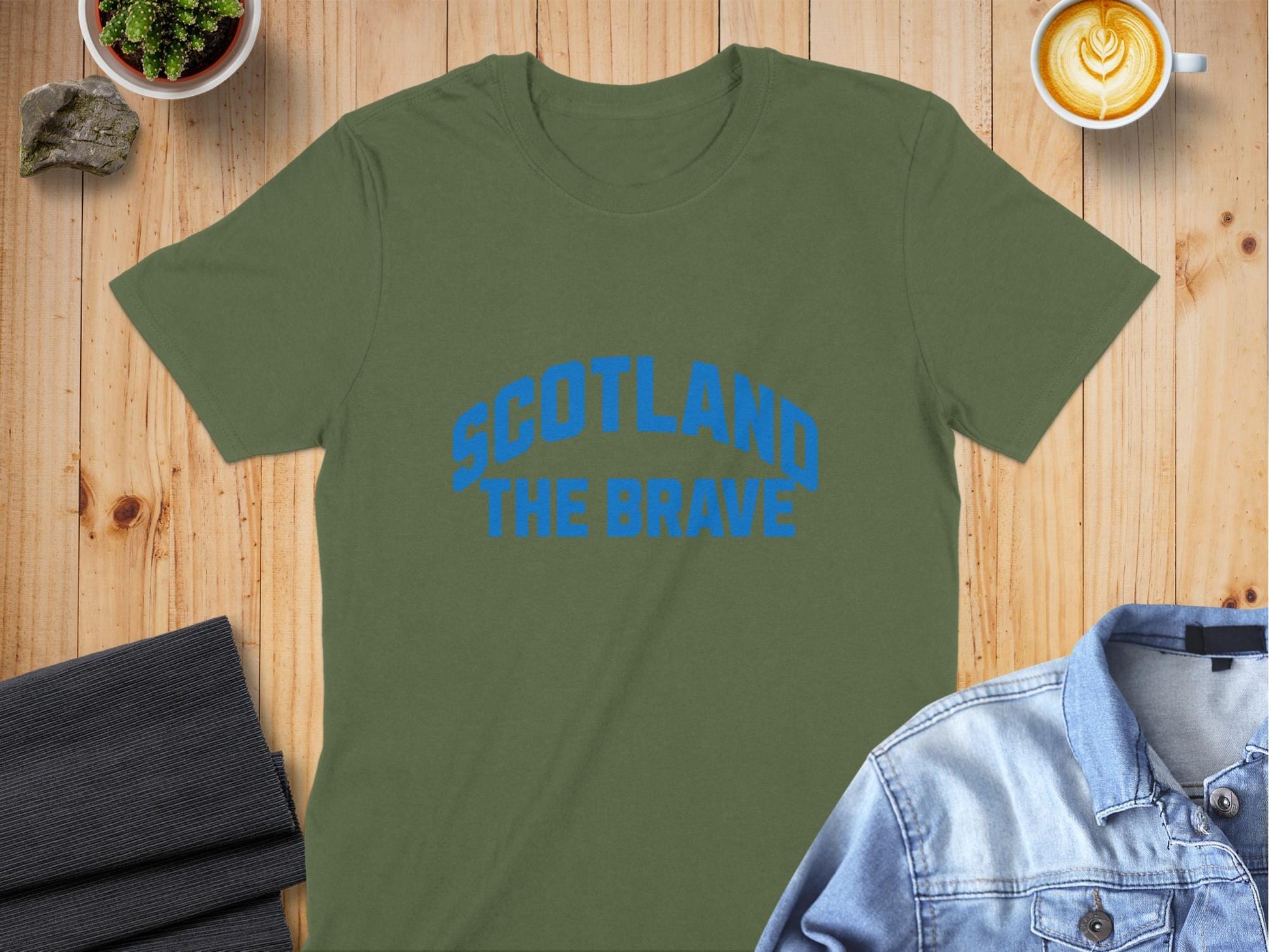 Scotland The Brave Bold Blue Graphic T-Shirt