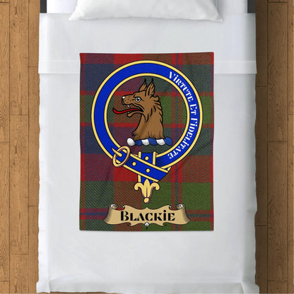 Scottish Clan Blackie Crest Tartan Throw Blanket