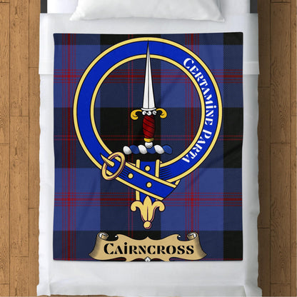 Scottish Clan Cairncross Crest Tartan Blanket