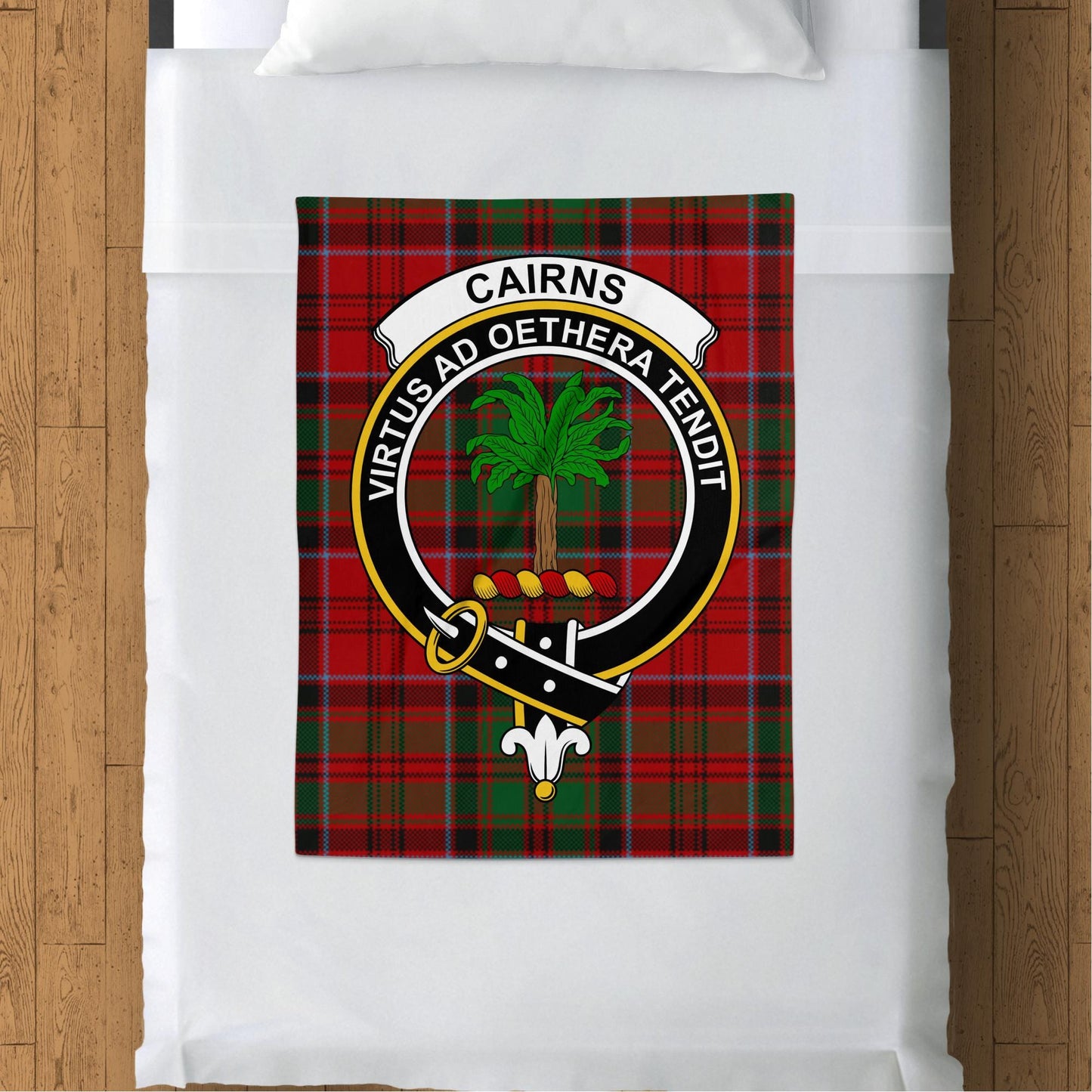 Scottish Clan Cairns Crest Tartan Blanket