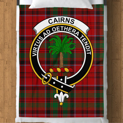 Scottish Clan Cairns Crest Tartan Blanket