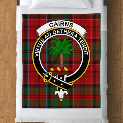 Scottish Clan Cairns Crest Tartan Blanket