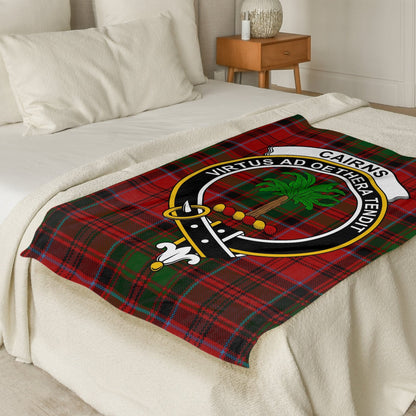 Scottish Clan Cairns Crest Tartan Blanket